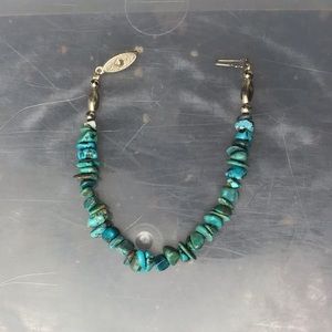 Turquoise stone bracelet protective eye close OS